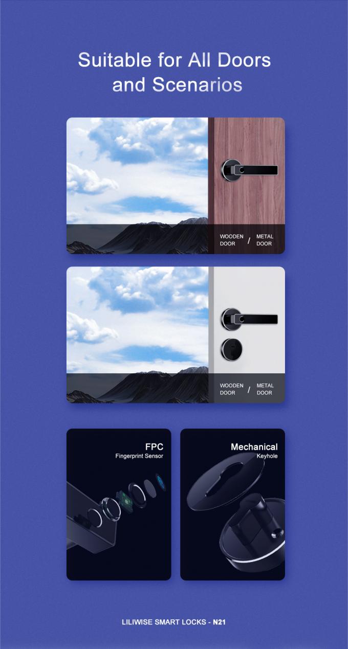 Einfache schwarze intelligente Bluetooth-Türschloss-Fingerabdruck-Bluetooth-Fernbedienung 1