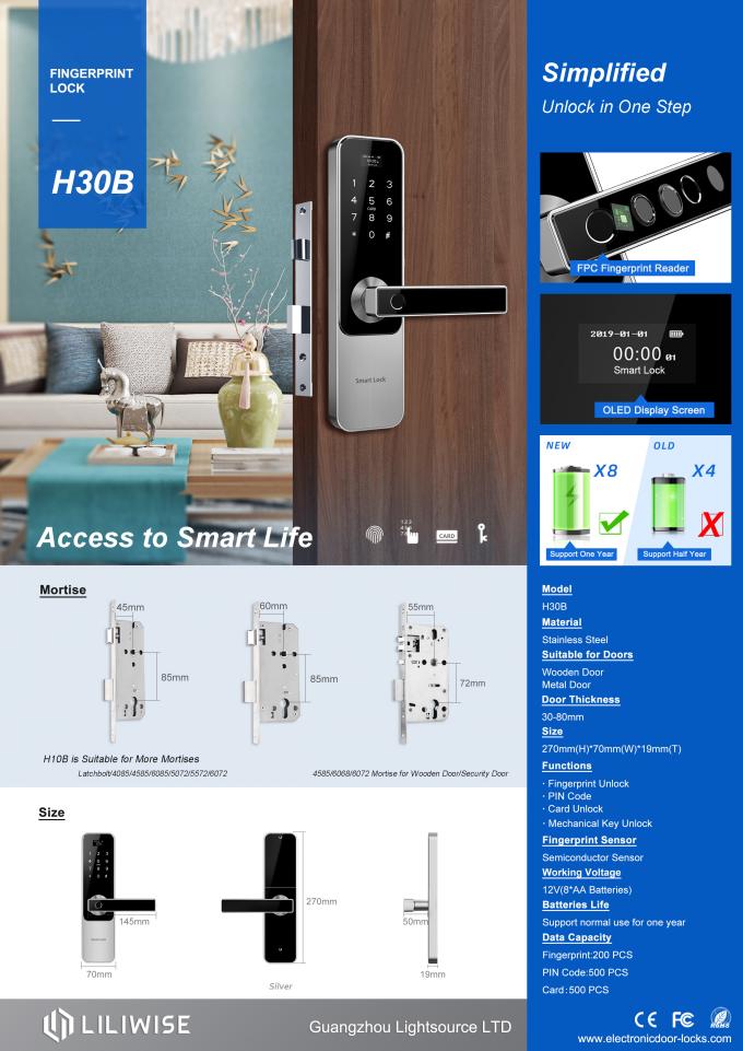 Hohe Sicherheits-elektrisches Fingerabdruck-Türschloss-Noten-Digital-Platten-Code-Türschloss für Haus 0
