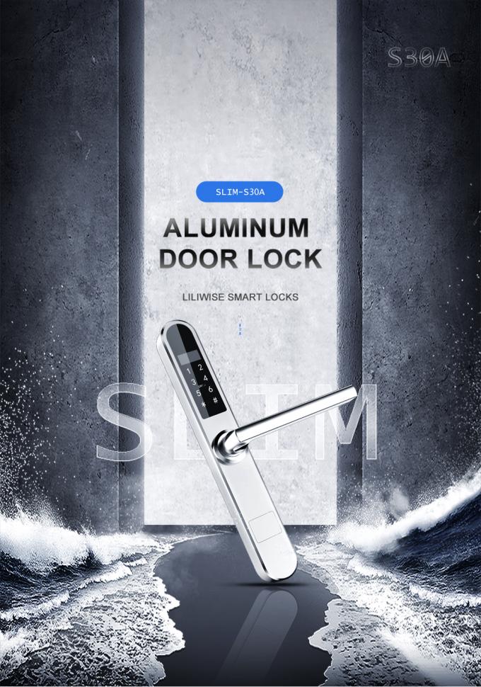 Intelligentes Aluminiumtürschloss, schwarzer Aluminiumlegierungs-Hotel-Schlüsselkarten-Verschluss 0