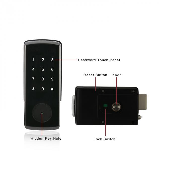 Intelligentes elektronisches Digital-KANTE Bolzen-Kartencode-Türschloss ohne Nut 1