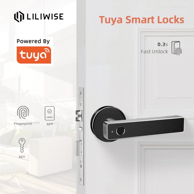 App-Bluetooth-Türschloss-biometrischer Fingerabdruck-Türgriff-Digital Tuya WiFi Keyless intelligentes Türschloss 0