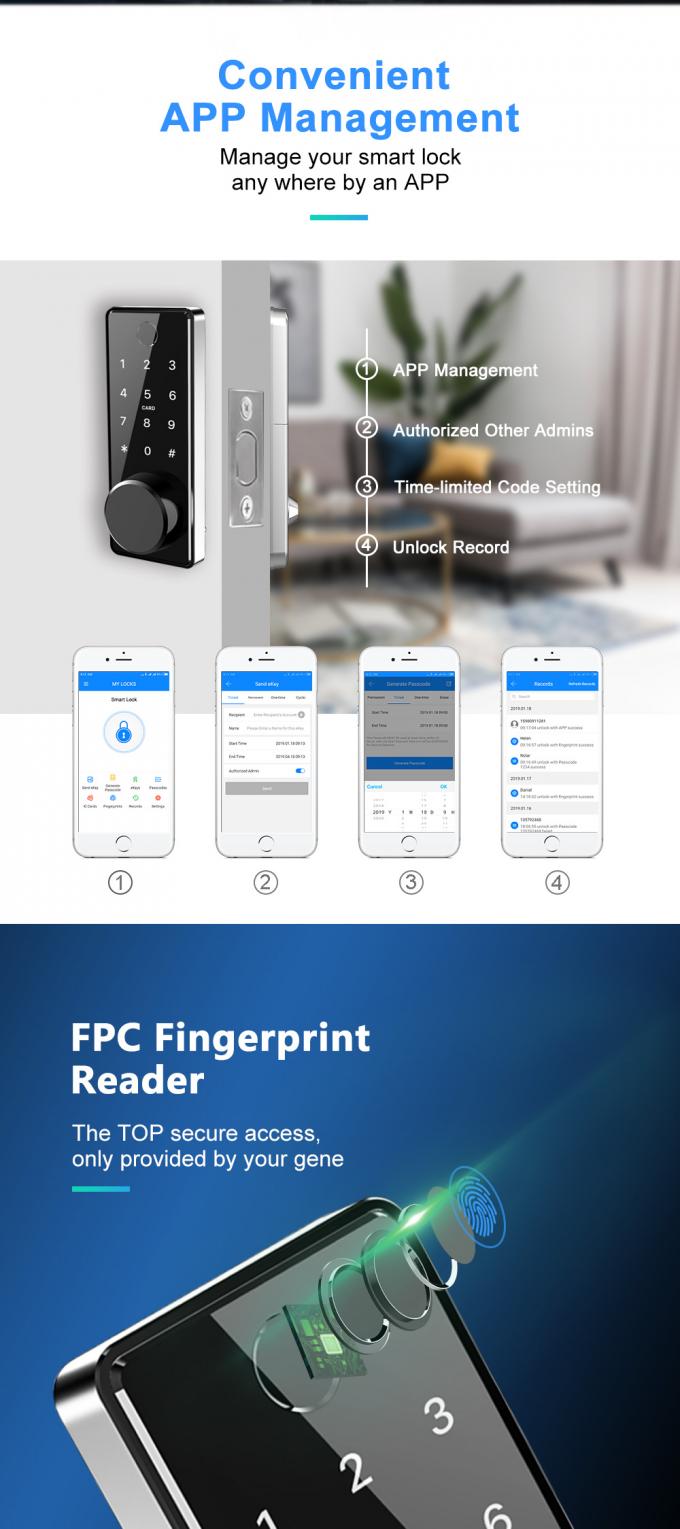 Intelligenter Zugangs-elektronische Fingerabdruck-Türschlösser Schlüsselkarten-Türschloss-intelligenter Digital Bluetooth 2