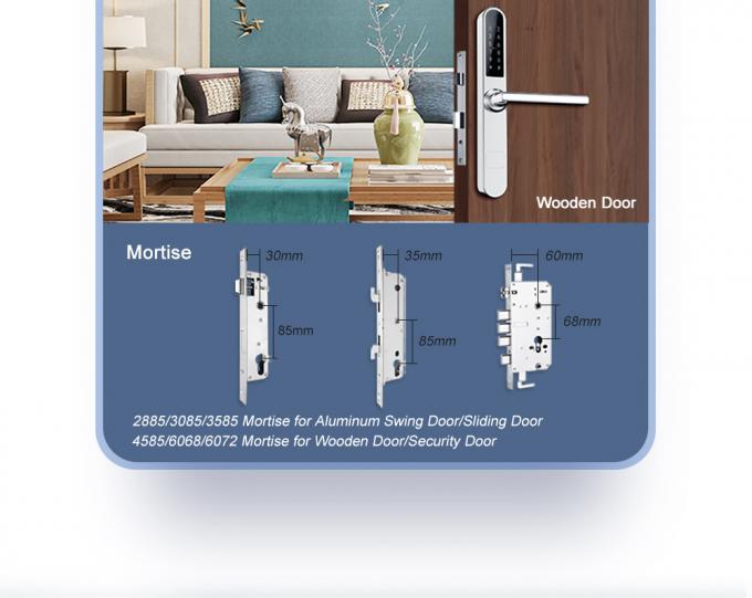 Breiten-dünne Platten-Silber-Farbe WiFi APP-Zugangs-Bluetooth-Türschloss Thumbprint-Türschloss-38mm 0