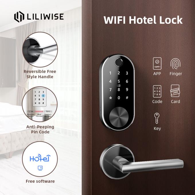 Aluminiumlegierungs-Spalten-Hotel-Türschlösser nehmen von Passwort Digital Smart Fingerabdrücke 2