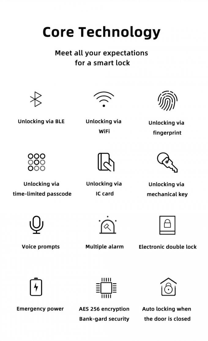 Kundenspezifischer Türschloss-Kartencode-Fingerabdruck Wifi intelligenter Digital 1