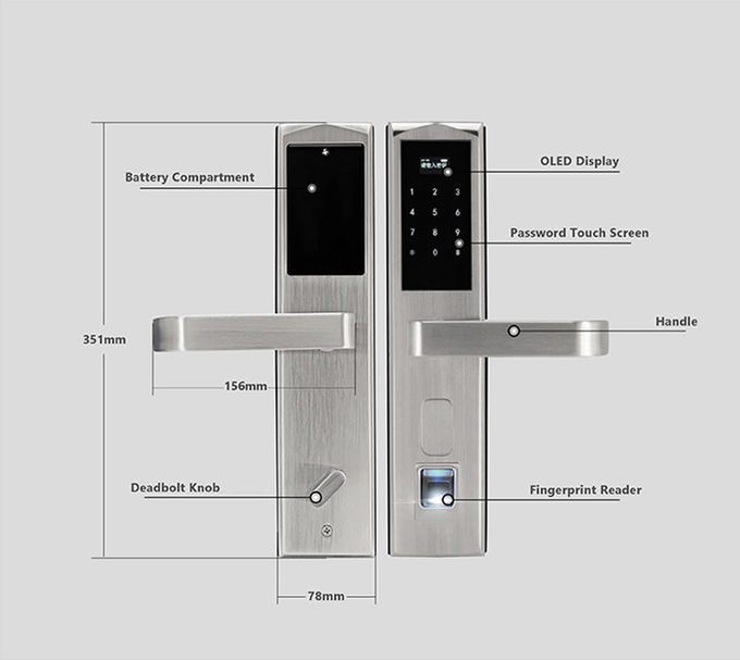 Passwort-Keyless Eingangstür-Verschluss, APP-Karten-Türschloss Scamble Pin-Code 2