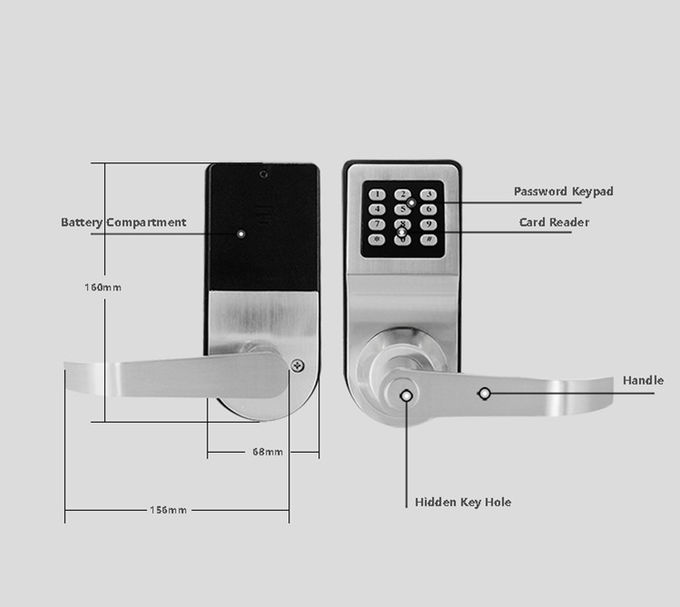 Silbernes/goldenes elektronisches Schlüsseleintritts-System des hohe Sicherheits-Druckknopf-Türschloss-, 3