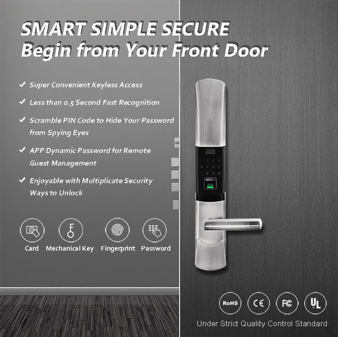 Intelligente elektronische automatische Leistungsaufnahme der Türschloss-Fingerabdruck-Scanner-Sensor-geringen Energie 1