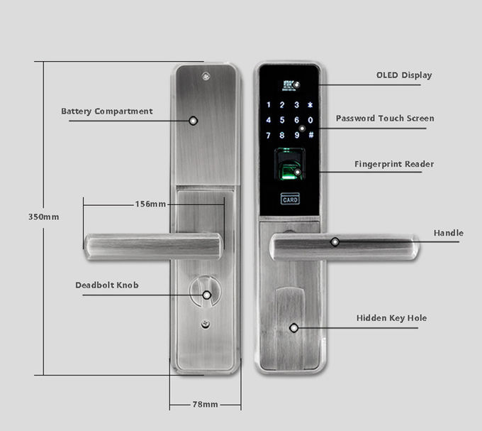 Intelligenter Digital-Haustür-Verschluss, Touch Screen Passwort automatisiertes Türschloss 2