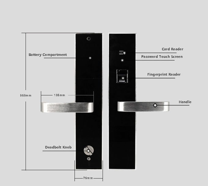 Passwort-Fingerabdruck-Schlafzimmer-Türschloss-dauerhafter Code APP dynamisches und Schlüsselkarte 2