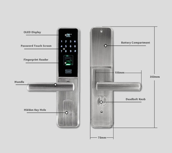 Touch Screen elektronische Karte der Türschloss-4 X AA Batterie-MF1 für Wohnung 2