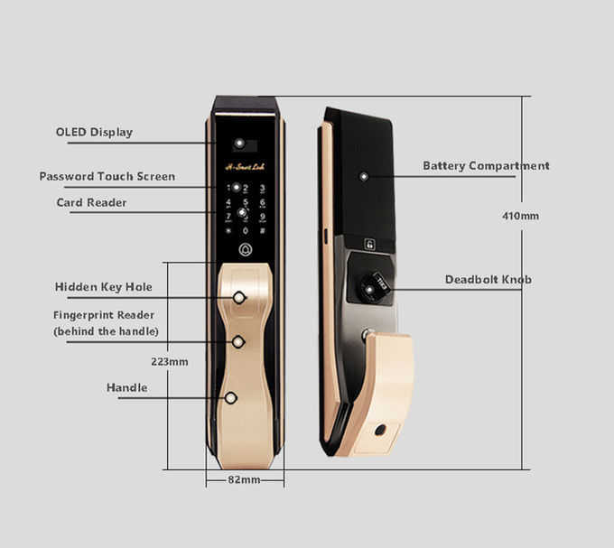 Passwort IC-Karten-elektronischer Haustür-Verschluss, biometrisches Fingerabdruck-Türschloss 1