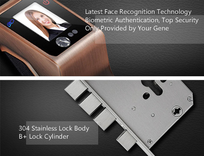 Sicherheits-große Platten-Fingerabdruck-Zink-Legierungs-Türschloss IR-Gesichtserkennung 3