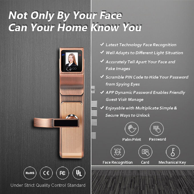 Dauerhafter Gesichtserkennungs-Türschloss-hohe Sicherheits-Touch Screen Tief-Energieverbrauch 1