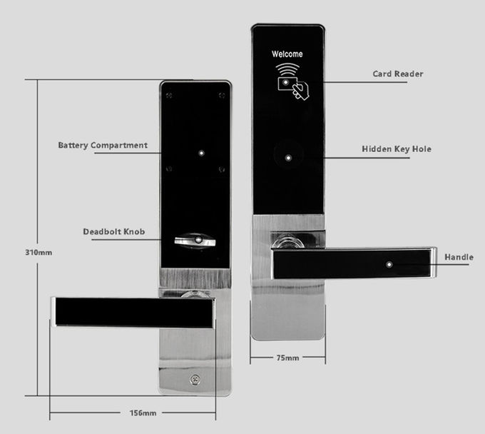 IC-Karten-Schlafzimmer-elektronische Haustür-Verschluss-Superbequemlichkeit 310 * 72mm 1