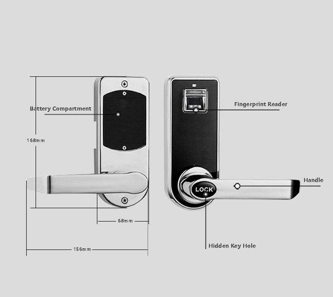 Scannen-Fingerabdruck-Türschloss mit Schlüsselzink-Legierung Biometic-Sensor-Leser 1