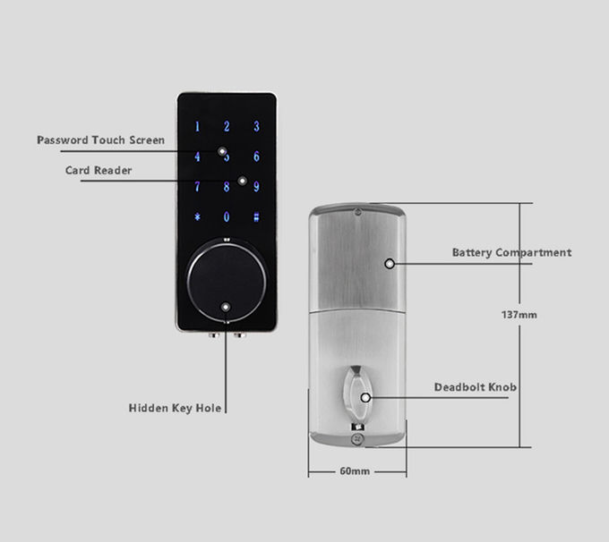 Passwort-Tastatur-Bluetooth-Türschloss-Selbst, der die 5000mal-Lebensdauer zuschließt 3