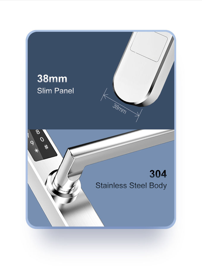 Breiten-dünne Platten-Silber-Farbe WiFi APP-Zugangs-Bluetooth-Türschloss Thumbprint-Türschloss-38mm 1