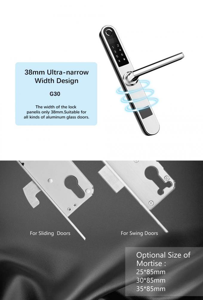 Karten-Passwort-Finger-Scan-Türschloss der Mode-intelligentes RFID/Aluminiumglaspendeltür-Verschluss 1