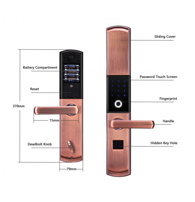 Fingerabdruck-Kabinett-im Freien gleitende Türschloss-biometrische Bluetooth-Steuerung 5
