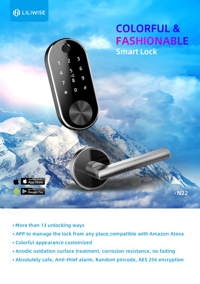 Mobiles Fingerabdruck-Türschloss Wifi Kepad mit Batterie-amerikanischem Standard 4*1.5V AAA 0