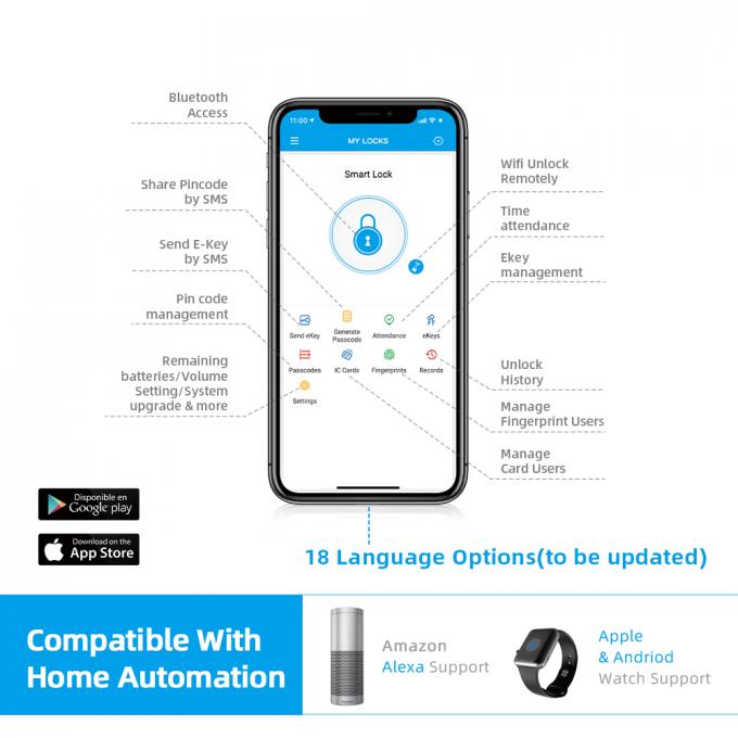 Intelligenter Bluetooth-Türschloss Wifi-App-Fernidentifizierungs-Fingerabdruck-Sicherheitsschloss 3