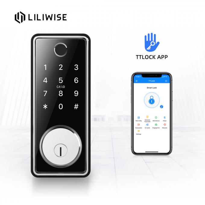 Intelligentes Bluetooth-Schlüsselkarten-Türschloss-Voll-automatischer Fingerabdruck-Digital-Deadbolt 0