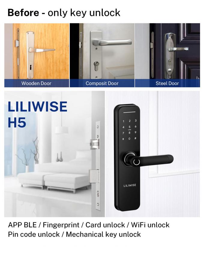 Intelligenter Verschluss-inländisches Wertpapier-Fernsteuerungsfingerabdruck-biometrisches Türschloss Soems 4