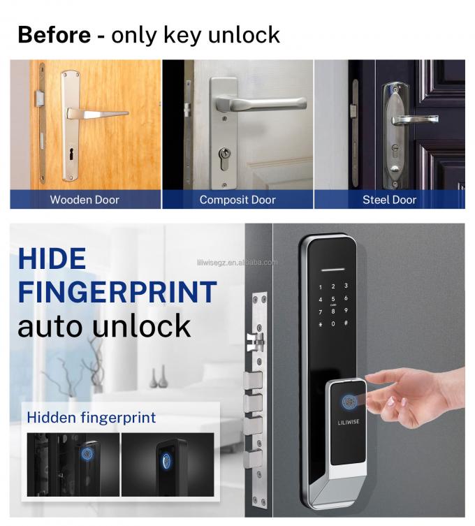 Liliwise Security Digital Doorbell Tuya Wifi Smart Fingerprint Lock Gesichtserkennung Kamera Türschloss Steuerung De Accesos 12