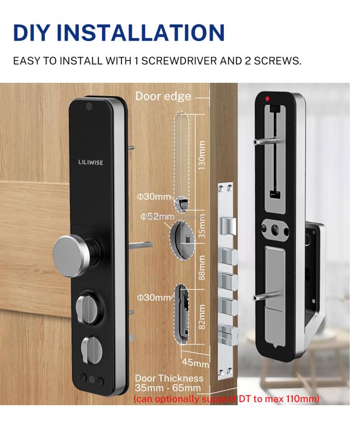Liliwise Security Digital Doorbell Tuya Wifi Smart Fingerprint Lock Gesichtserkennung Kamera Türschloss Steuerung De Accesos 16