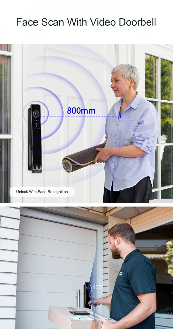 Liliwise automatische wasserdichte elektronische Smart Lock Kamera Tuya Ttlock Fingerabdruck Digital 3D Gesichtserkennung Smart Door Lock 6