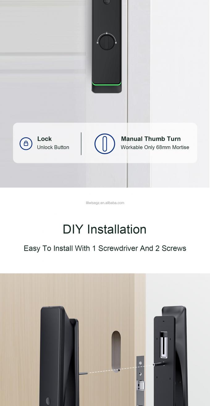 Liliwise automatische wasserdichte elektronische Smart Lock Kamera Tuya Ttlock Fingerabdruck Digital 3D Gesichtserkennung Smart Door Lock 12