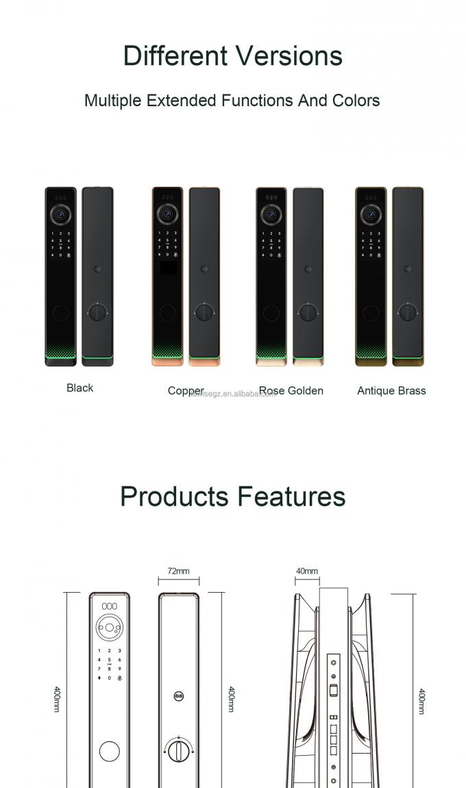 Liliwise automatische wasserdichte elektronische Smart Lock Kamera Tuya Ttlock Fingerabdruck Digital 3D Gesichtserkennung Smart Door Lock 16