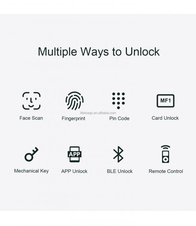 Liliwise Tuya Wohnsicherheit Eingangst&uuml;rschloss Au&szlig;en digitale Fingerabdr&uuml;cke Wasserdichte Sicherheit Gesichtserkennung Smart Lock 4