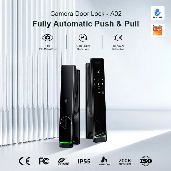Liliwise Tuya Ttlock Automatisches Biometrisches Schloss RFID Karte WLAN App Ble Fingerabdruck Smart Door Lock mit Kamera 2