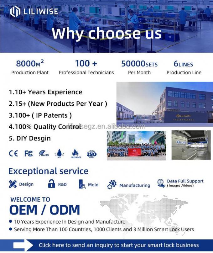 Liliwise Security Elektronische Fingerabdr&uuml;cke Smart Digital Door Lock Au&szlig;enverwendung Slim Aluminium Fingerabdr&uuml;cke T&uuml;rschloss mit APP 0