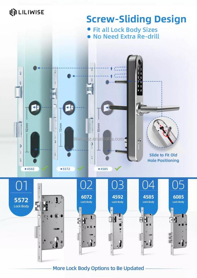 Liliwise Smart Remote Control Fingerprint Lock Keyless Waterproof Electric Control Security Aluminium Door Locks with App 2