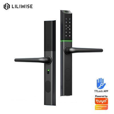 Liliwise Verstellbare Zylinderposition Ultra-schlanke intelligente Schlösser Aluminium digitale elektronische intelligente Türschloss für 72mm 85mm 90mm 92mm