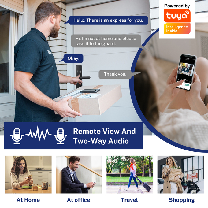 Verschluss-Smart Home-Videotürklingel-Türschloss Tuya APP Bluetooth 2