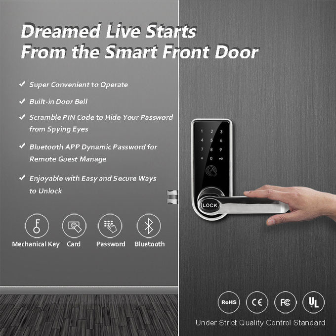 Hohe Sicherheits-Bluetooth-Türschloss-Stütz-Digital-Passwort IC-Karte für Eintritts-Haustür 0