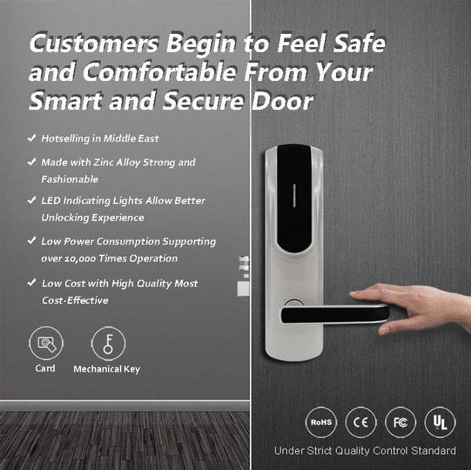 Intelligentes Hotel-Keyless Eingangstür-Verschluss, elektronischer Haustür-Verschluss des Edelstahl-304 0
