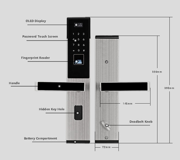 Anzeige der Kombinations-Tastatur-Hotel-Türschloss-OLED mit Passwort-Karte 2