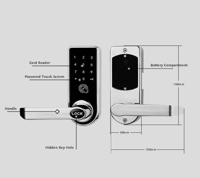 Fingerabdruck-Karten-Bluetooth-Türschloss-Leichtgewichtler 168mm * 68mm für Häuser 2