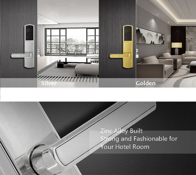 Goldenes Hotel-elektronische Türschlösser, RFID-Karten-Schlüsselkarten-Türschloss für Hotels 1