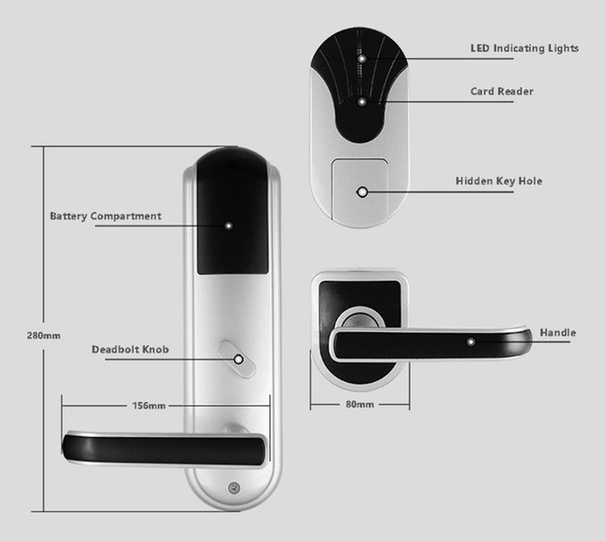Der hohen Sicherheits-RFID Karten-Datenbreite Schlüsselkarten-des Türschloss-200 280 Millimeter * 80 Millimeter 2