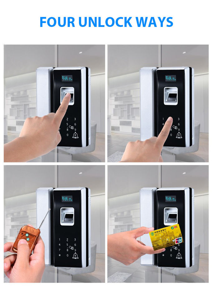 Büro-biometrisches Fingerabdruck-GlasTürschloss, Fernsteuerungsfingerabdruck-Scanner-Verschluss 0